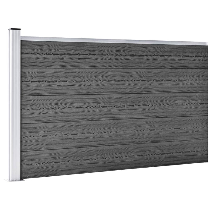 Set de panouri de gard, negru, 699 x 105 cm, WPC - WALTI WALTI