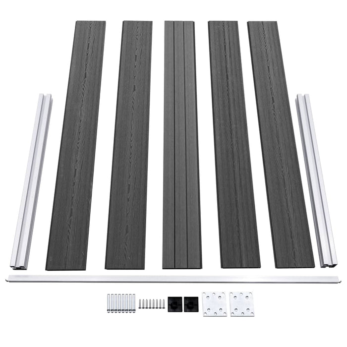 Set de panouri de gard, negru, 699 x 105 cm, WPC - WALTI WALTI
