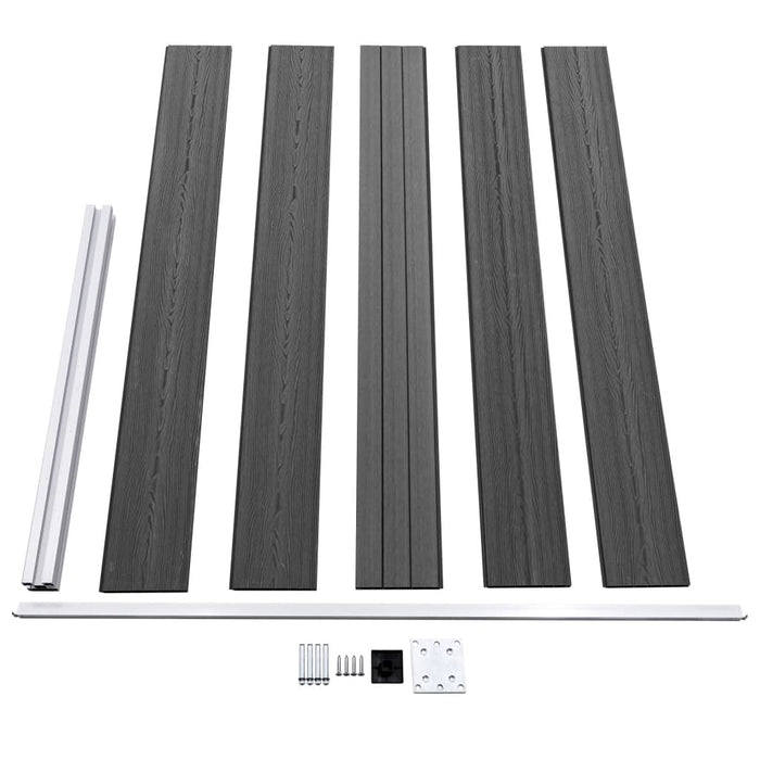 Set de panouri de gard, negru, 699 x 105 cm, WPC - WALTI WALTI