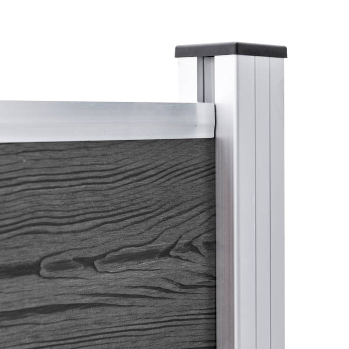 Set de panouri de gard, negru, 699 x 105 cm, WPC - WALTI WALTI