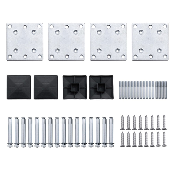 Set de panouri de gard, negru, 699 x 105 cm, WPC - WALTI WALTI