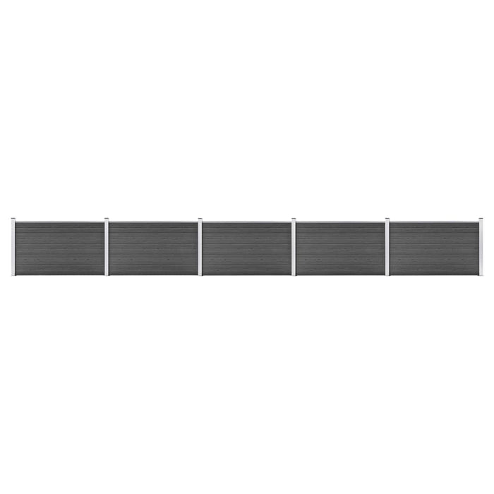 Set de panouri de gard, negru, 872 x 105 cm, WPC - WALTI WALTI
