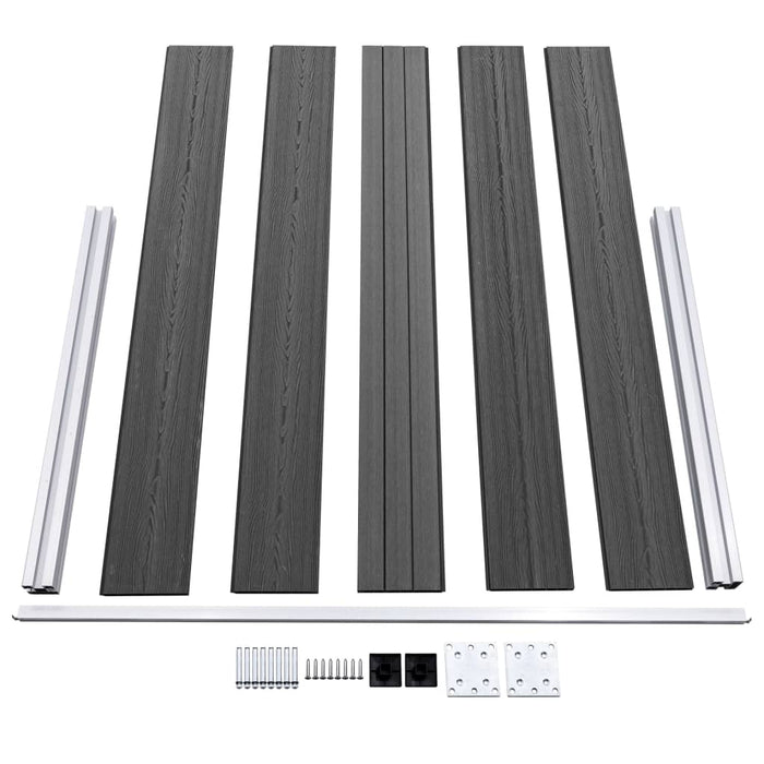 Set de panouri de gard, negru, 872 x 105 cm, WPC - WALTI WALTI