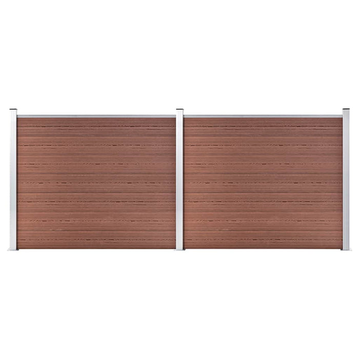 Set panouri gard, 353x146 cm, maro, WPC - WALTI WALTI
