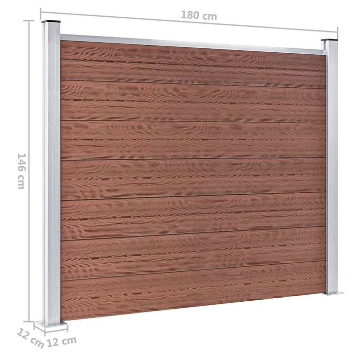 Set panouri gard, 353x146 cm, maro, WPC - WALTI WALTI