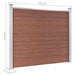Set panouri gard, 353x146 cm, maro, WPC - WALTI WALTI