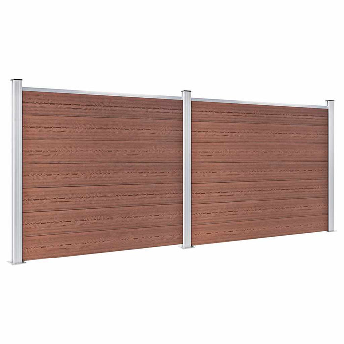 Set panouri gard, 353x146 cm, maro, WPC - WALTI WALTI
