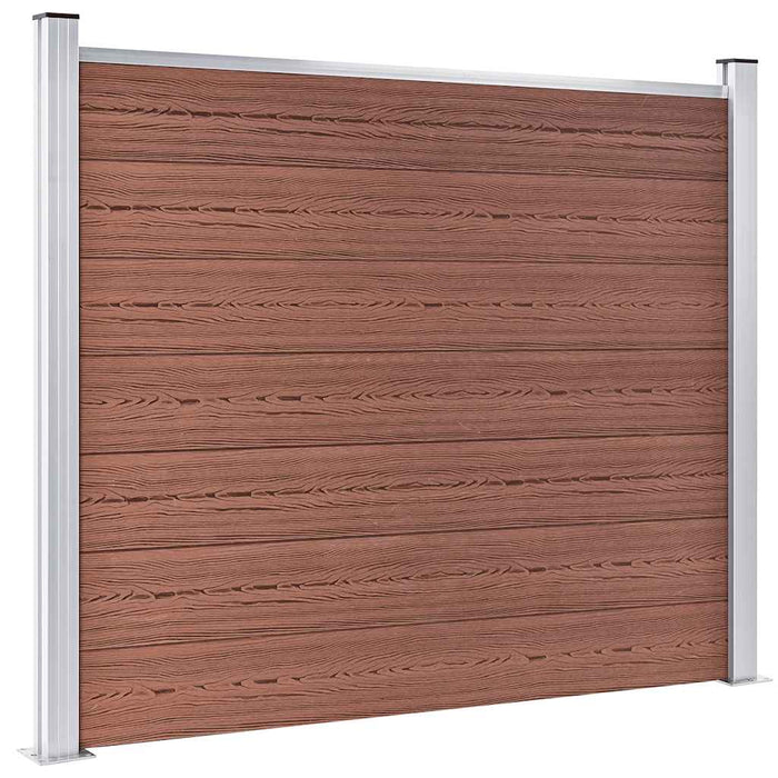 Set panouri gard, 353x146 cm, maro, WPC - WALTI WALTI