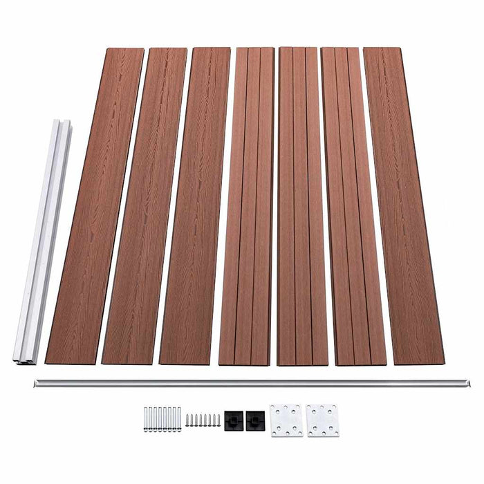 Set panouri gard, 353x146 cm, maro, WPC - WALTI WALTI