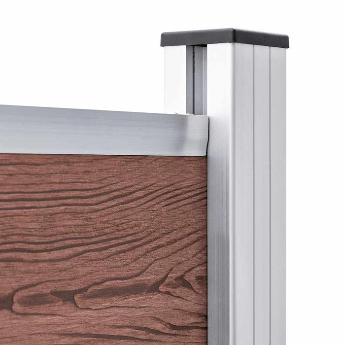 Set panouri gard, 353x146 cm, maro, WPC - WALTI WALTI