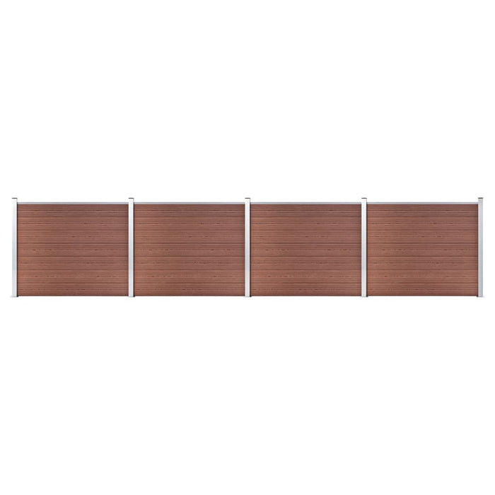 Set panouri gard, 699x146 cm, maro, WPC - WALTI WALTI