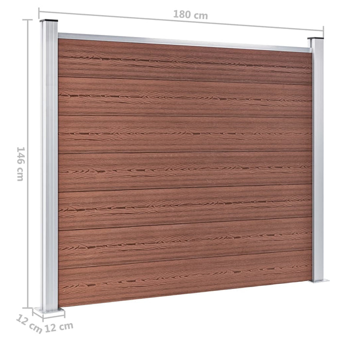 Set panouri gard, 872x146 cm, maro, WPC - WALTI WALTI