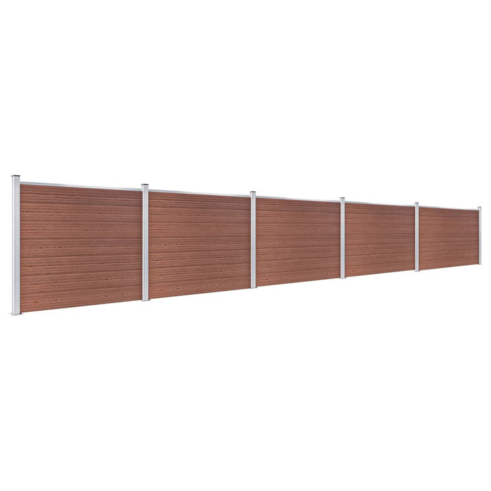 Set panouri gard, 872x146 cm, maro, WPC - WALTI WALTI