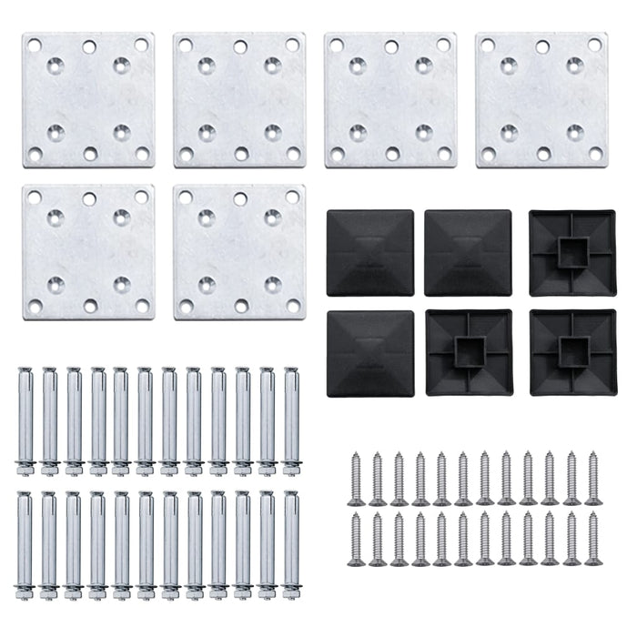 Set panouri gard, 872x146 cm, maro, WPC - WALTI WALTI
