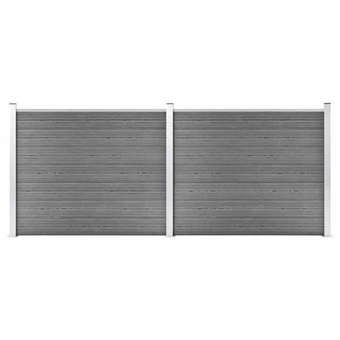 Set panouri gard, 353x146 cm, gri, WPC - WALTI WALTI