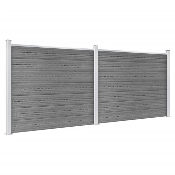 Set panouri gard, 353x146 cm, gri, WPC - WALTI WALTI