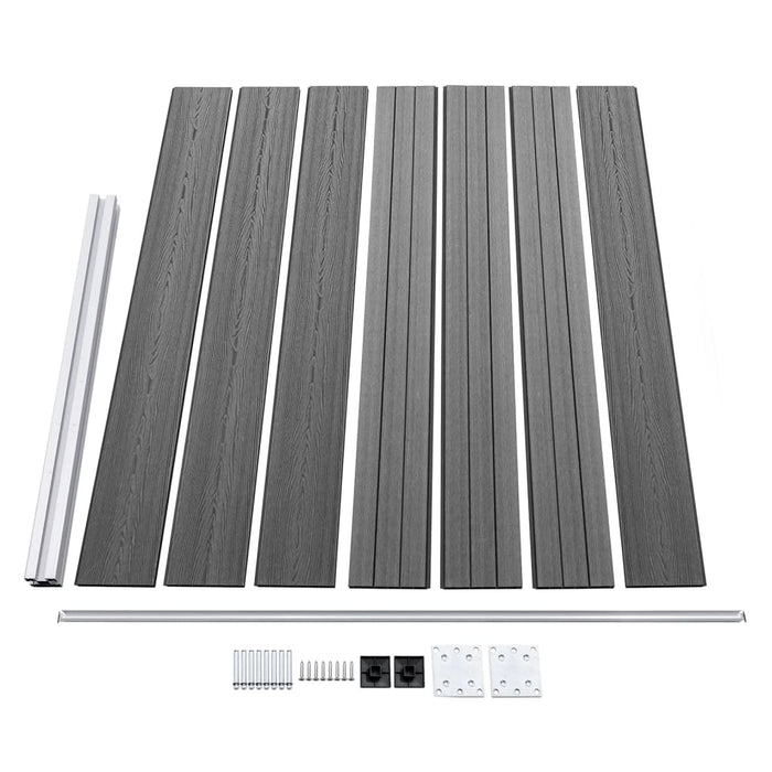Set panouri gard, 353x146 cm, gri, WPC - WALTI WALTI
