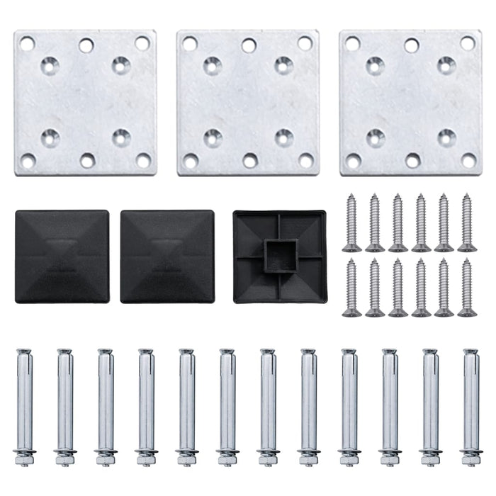 Set panouri gard, 353x146 cm, gri, WPC - WALTI WALTI