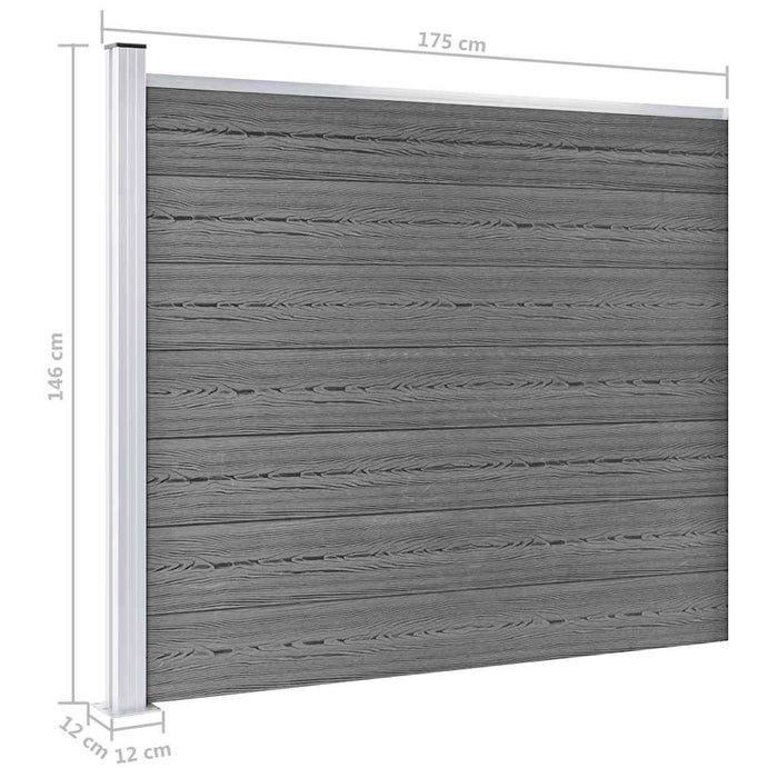 Set panouri gard, 526x146 cm, gri, WPC - WALTI WALTI