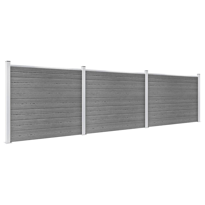 Set panouri gard, 526x146 cm, gri, WPC - WALTI WALTI