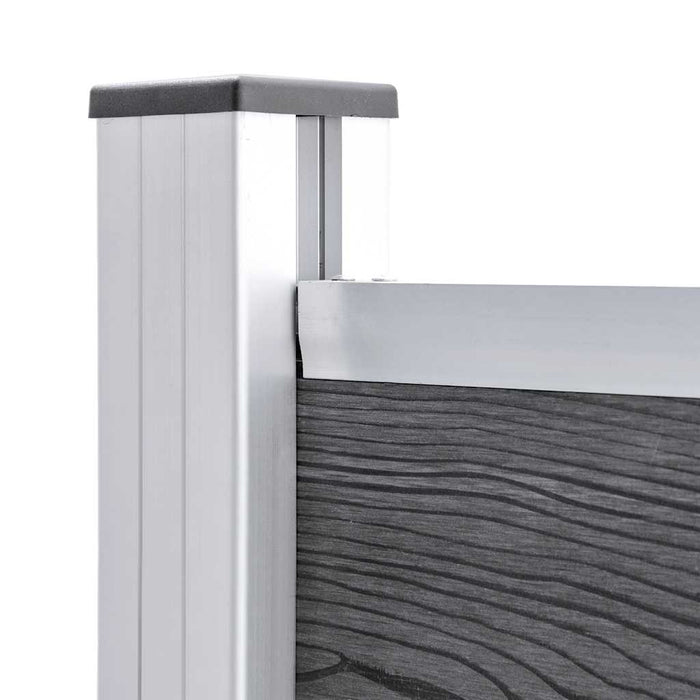 Set panouri gard, 526x146 cm, gri, WPC - WALTI WALTI