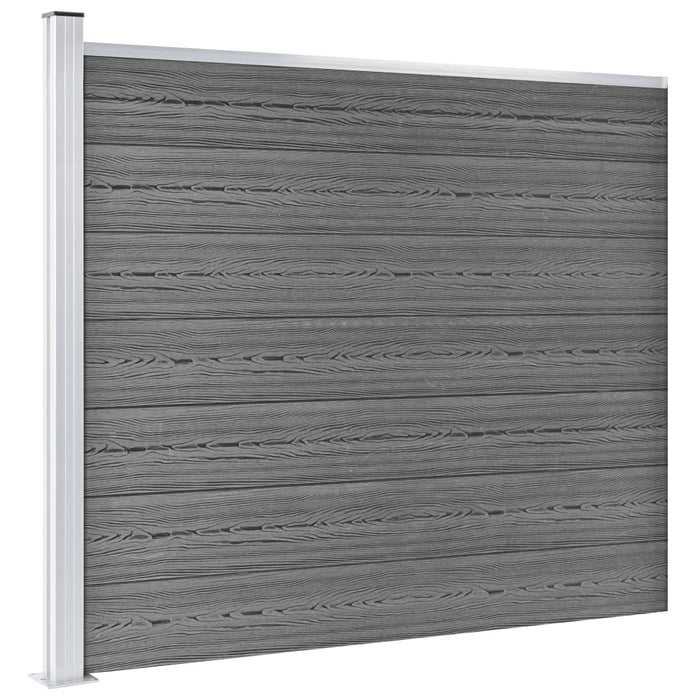 Set panouri gard, 699x146 cm, gri, WPC - WALTI WALTI
