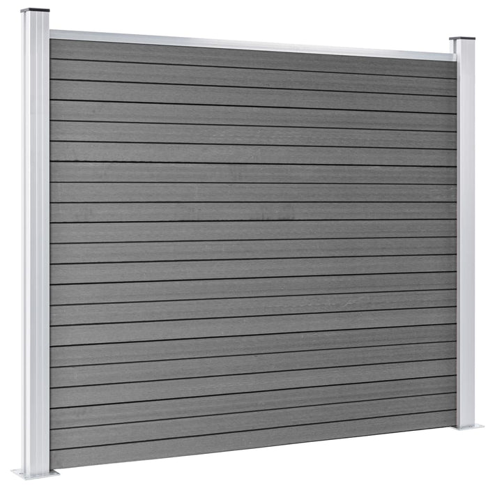 Set panouri gard, 699x146 cm, gri, WPC - WALTI WALTI