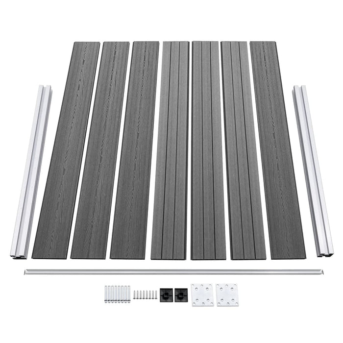 Set panouri gard, 699x146 cm, gri, WPC - WALTI WALTI