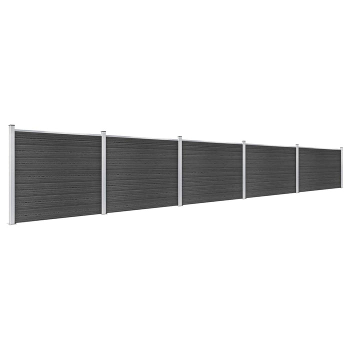 Set panouri gard, 872x146 cm, gri, WPC - WALTI WALTI