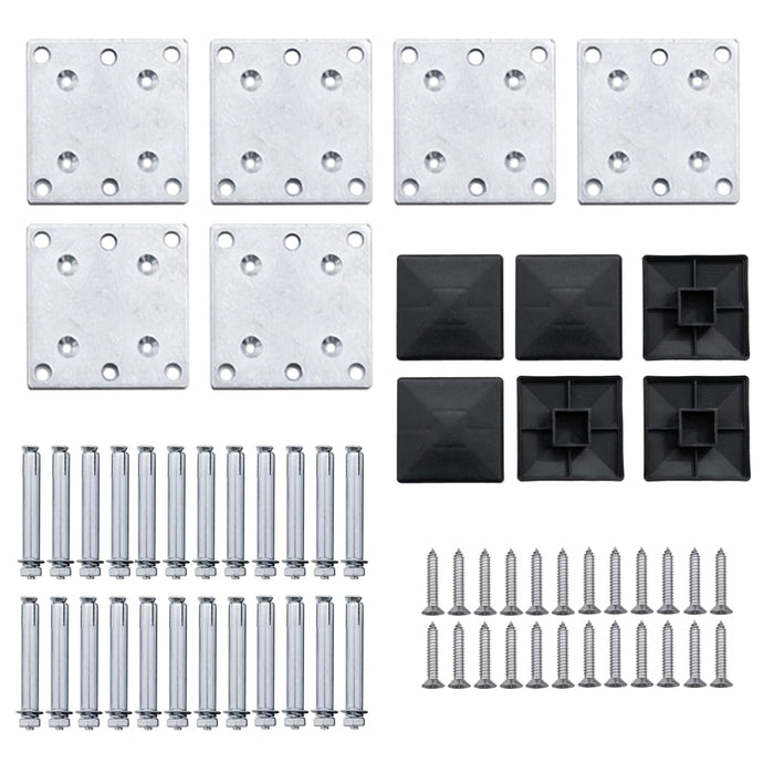 Set panouri gard, 872x146 cm, gri, WPC - WALTI WALTI