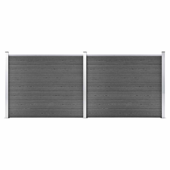 Set panouri gard, 353x146 cm, negru, WPC - WALTI WALTI