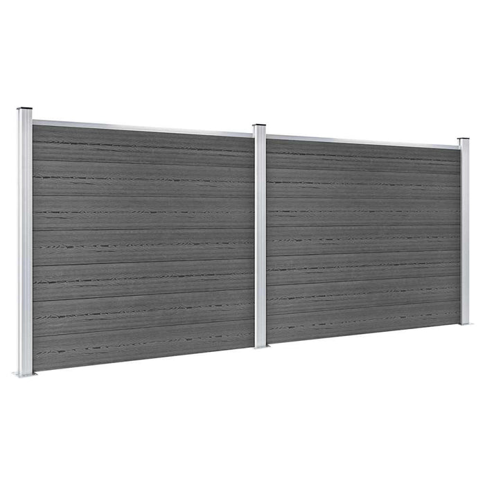 Set panouri gard, 353x146 cm, negru, WPC - WALTI WALTI