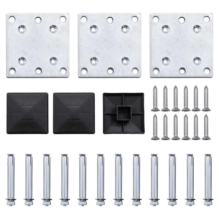 Set panouri gard, 353x146 cm, negru, WPC - WALTI WALTI