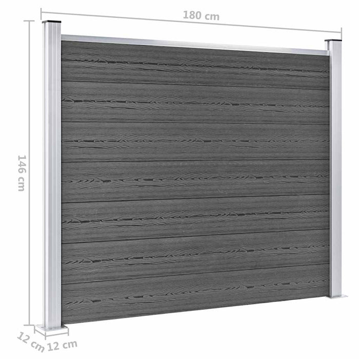 Set panouri gard, 526x146 cm, negru, WPC - WALTI WALTI