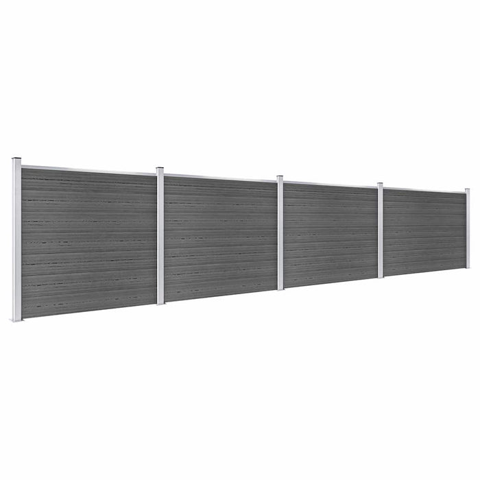 Set panouri gard, 699x146 cm, negru, WPC - WALTI WALTI