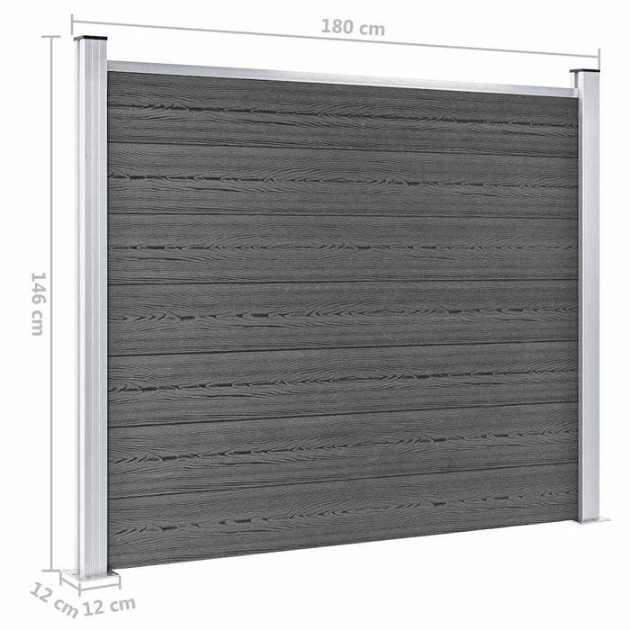 Set panouri gard, 872x146 cm, negru, WPC - WALTI WALTI