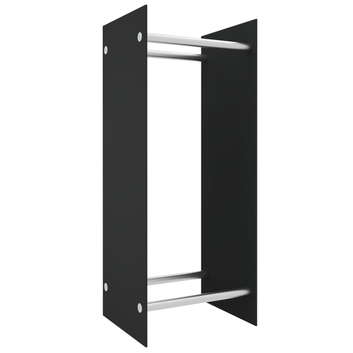 Rastel lemne de foc negru 40x35x100 cm sticlă securizată - WALTI WALTI