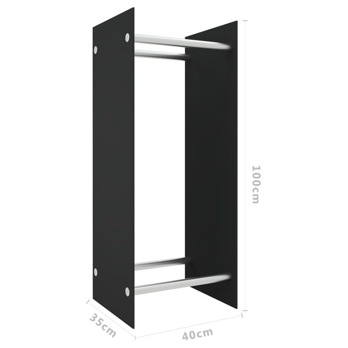 Rastel lemne de foc negru 40x35x100 cm sticlă securizată - WALTI WALTI