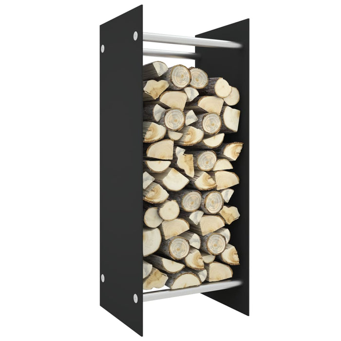 Rastel lemne de foc negru 40x35x100 cm sticlă securizată - WALTI WALTI