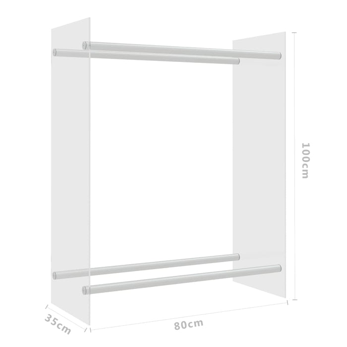 Rastel lemne de foc transparent 80x35x100 cm sticlă securizată - WALTI WALTI