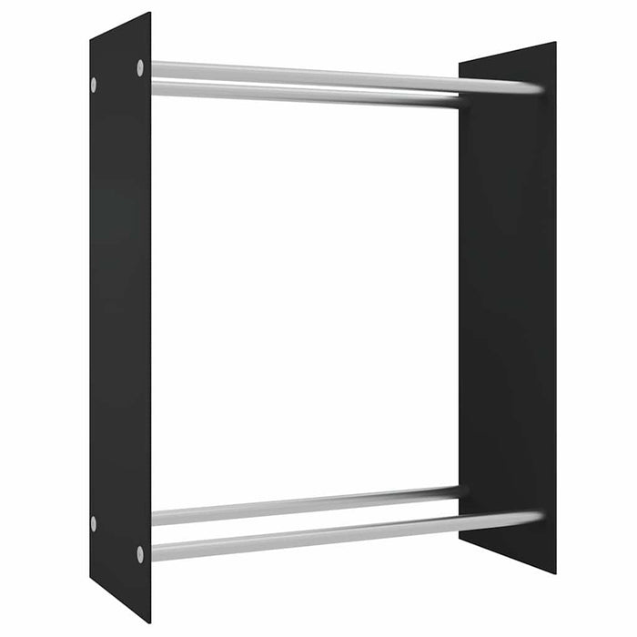Rastel lemne de foc negru 80x35x100 cm sticlă securizată WALTI