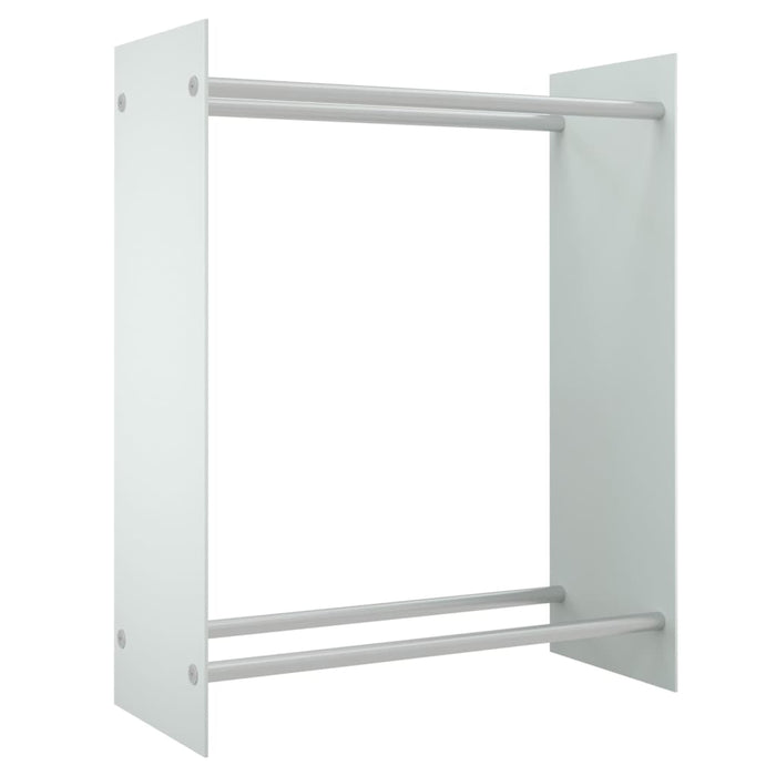 Rastel lemne de foc, alb, 80x35x100 cm, sticlă securizată - WALTI WALTI