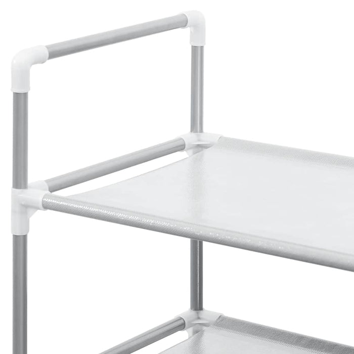 Raft încălțăminte 4 etajere, argintiu, metal și textil nețesut - WALTI WALTI