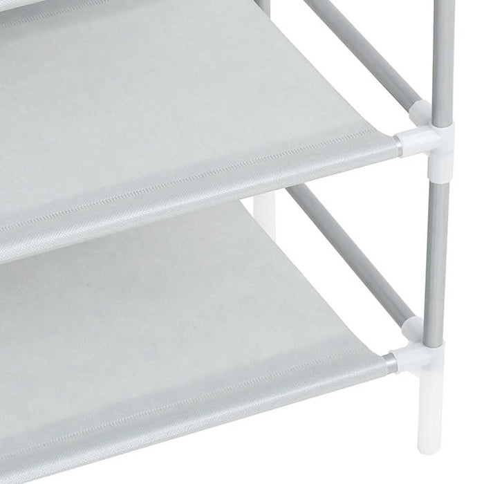 Raft încălțăminte 4 etajere, argintiu, metal și textil nețesut - WALTI WALTI