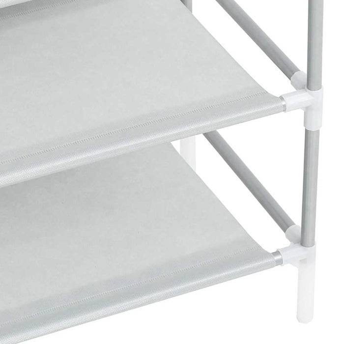 Raft încălțăminte 8 etajere, argintiu, metal și textil nețesut - WALTI WALTI