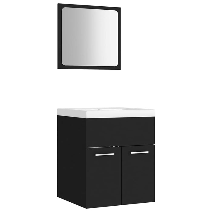 Set mobilier de baie, negru, lemn prelucrat - WALTI WALTI