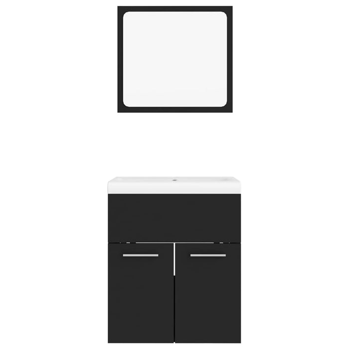 Set mobilier de baie, negru, lemn prelucrat - WALTI WALTI