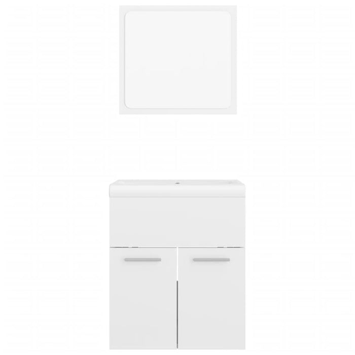Set mobilier de baie, alb extralucios, lemn prelucrat WALTI