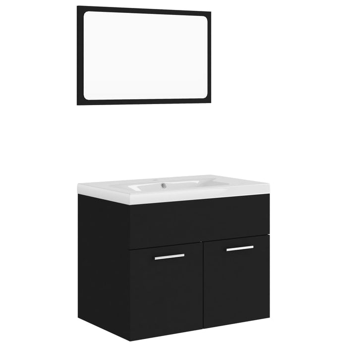 Set mobilier de baie, negru, lemn prelucrat WALTI