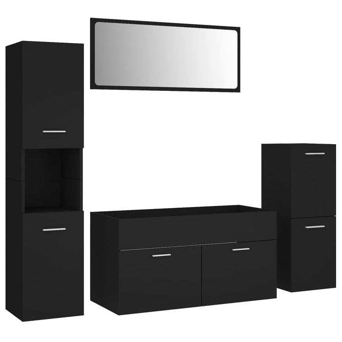 Set mobilier de baie, negru, lemn prelucrat WALTI